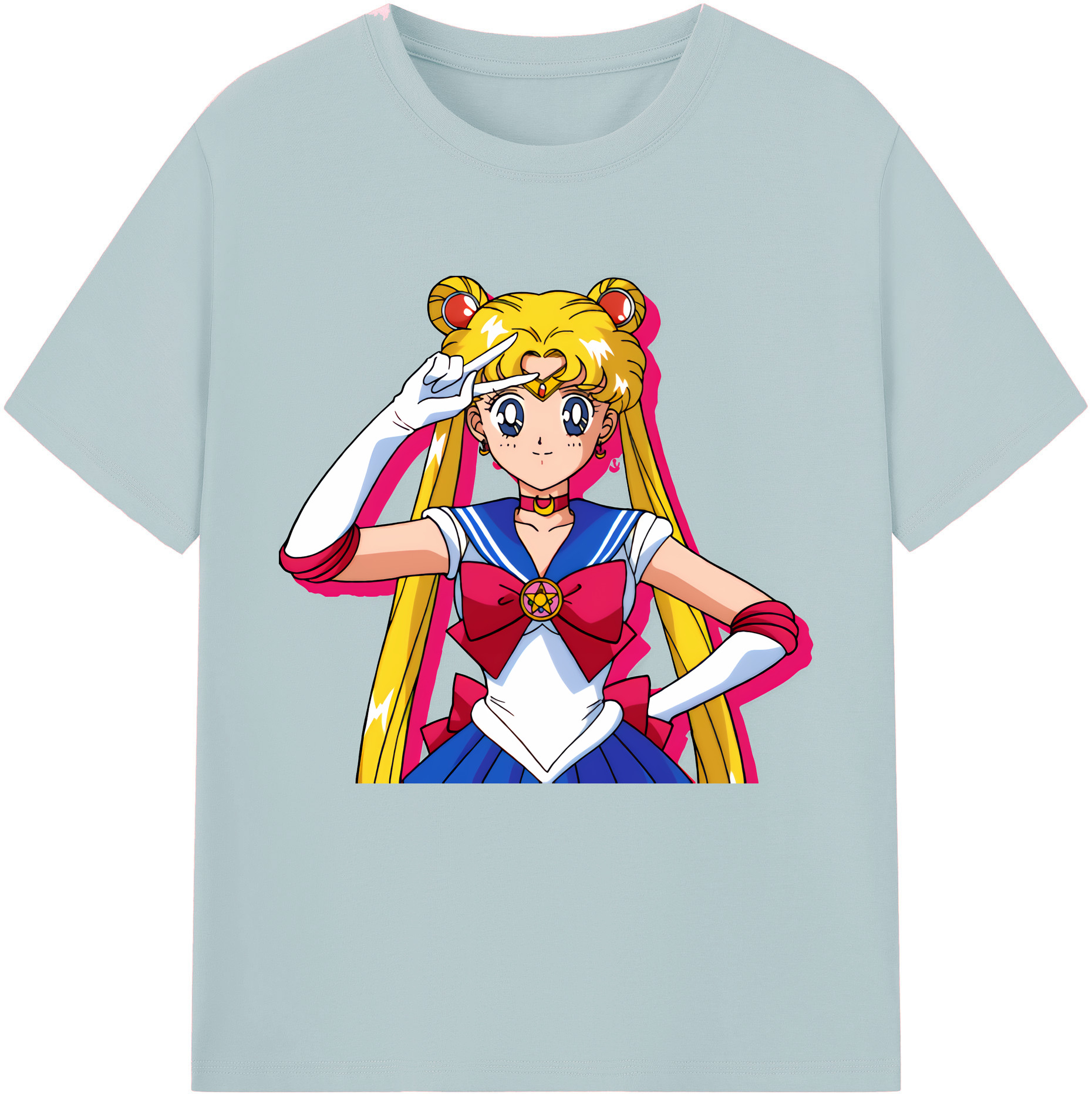 （画像用） 美少女戦士セーラームーン 月野 うさぎ つきの うさぎ Sailor Moon Tsukino Usagi 綿100％半袖Tシャツ（フロントプリント）